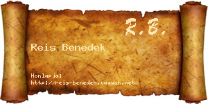Reis Benedek névjegykártya